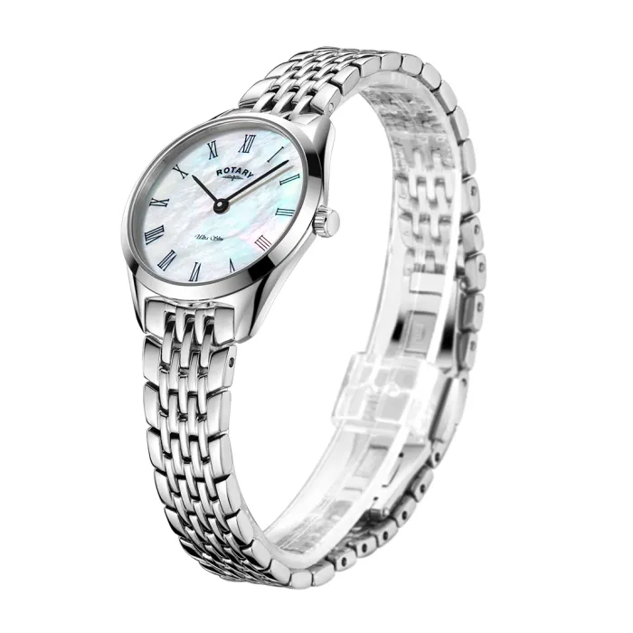 Rotary Ultra Slim Mother of Pearl Dial Ladies Watch LB08010/41