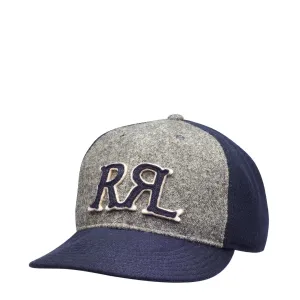 RRL by Ralph Lauren Logo-Patch Felt Ball Cap Navy/Grey