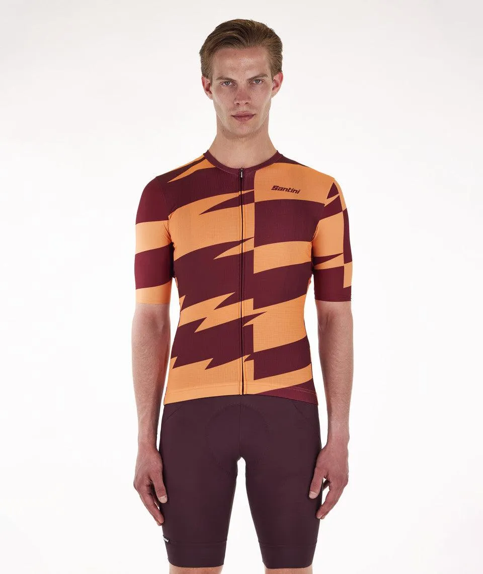 Santini Furia Smart Men's Cycling Jersey (Burgundy)