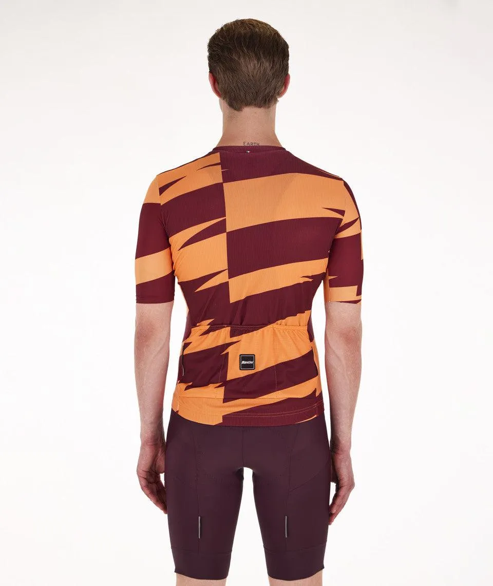 Santini Furia Smart Men's Cycling Jersey (Burgundy)