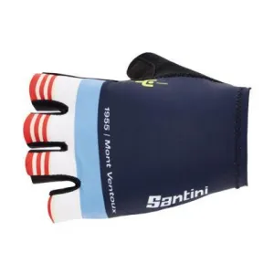 Santini Tour De France Maillot Jaune Mount Ventoux Unisex Cycling Gloves (Blue)