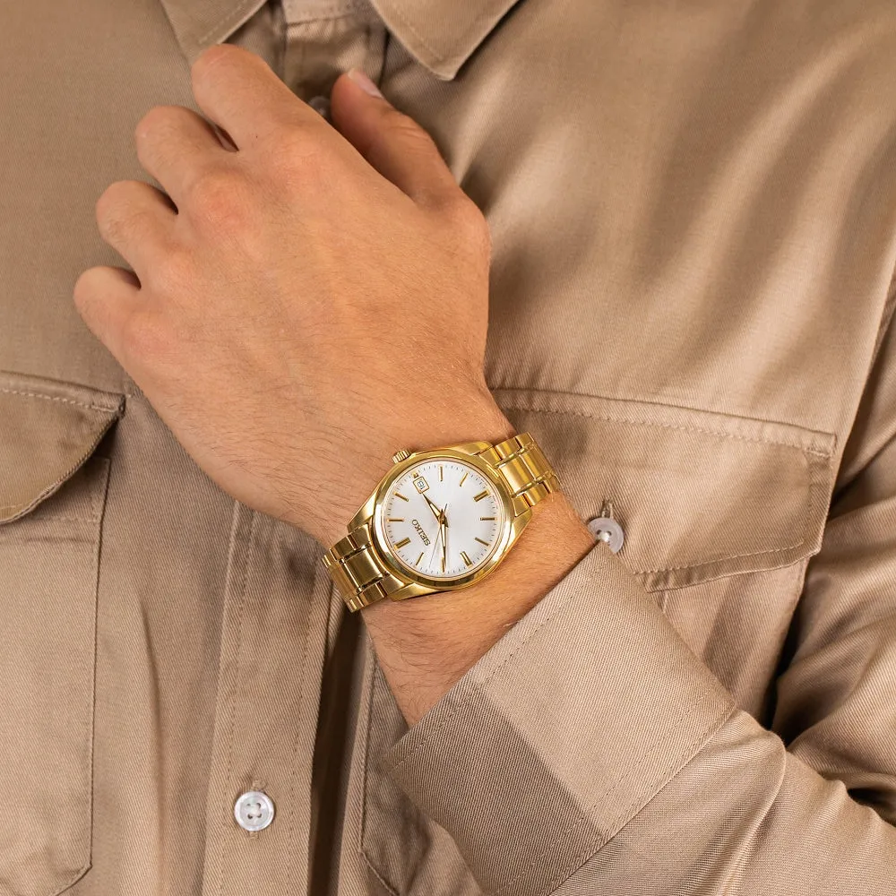 Seiko Classic Gold Plated Mens Watch SUR314P1