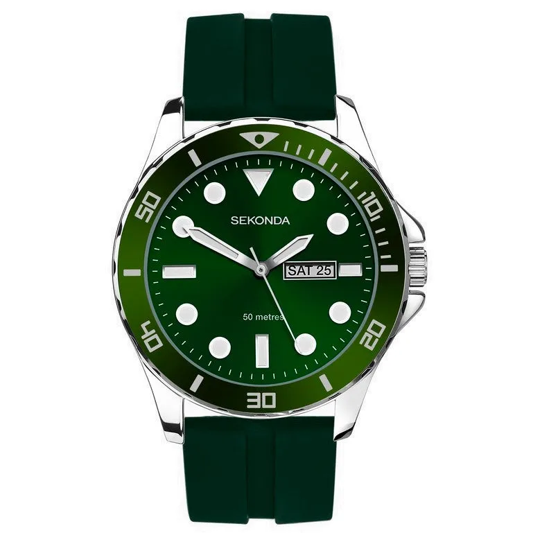 Sekonda Balearic Mens Green Day Date Watch 30119