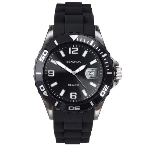 Sekonda Black Rubber Strap Men's Watch 3361
