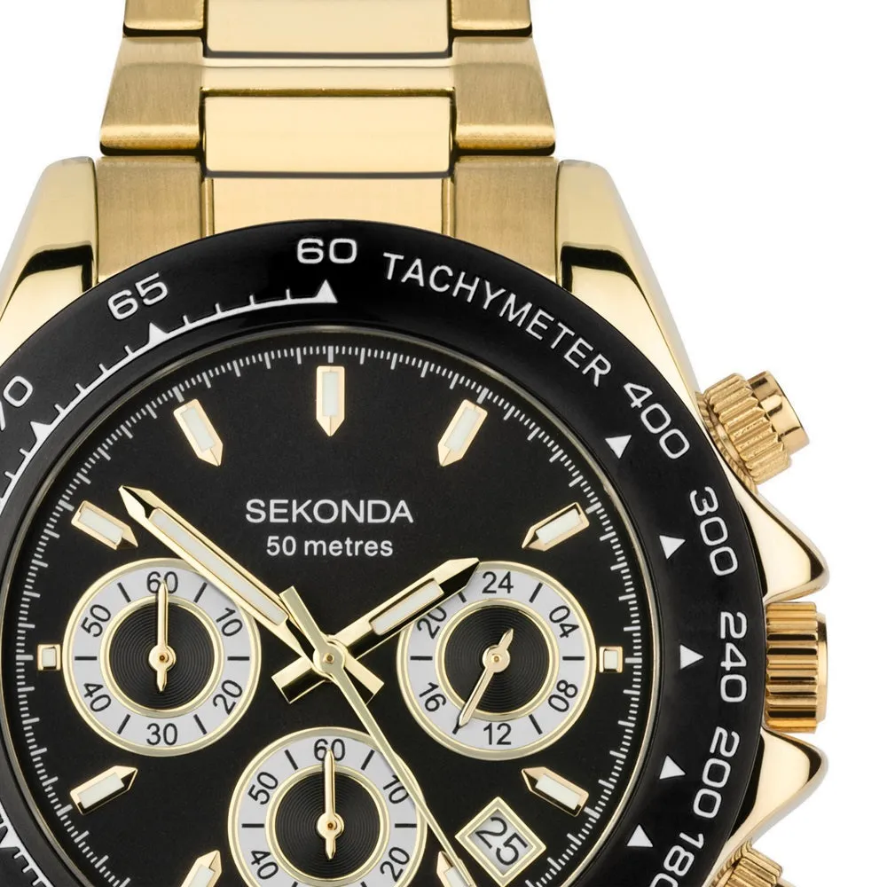 Sekonda Circuit Chronograph Men’s Gold Plated Watch 30203