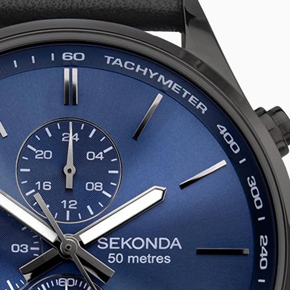 Sekonda Classic Sports Chronograph Mens Watch Blue Dial 1773