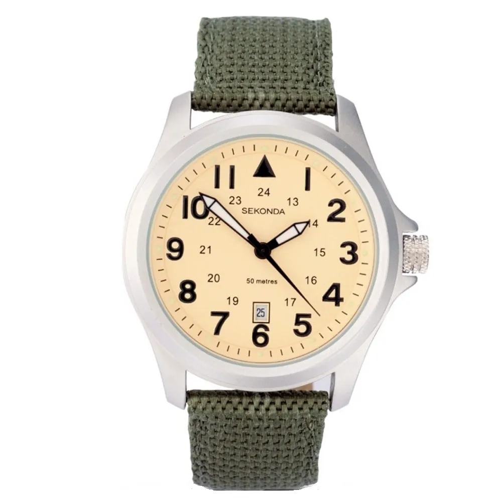 Sekonda Mens Aviator Strap Watch 3341