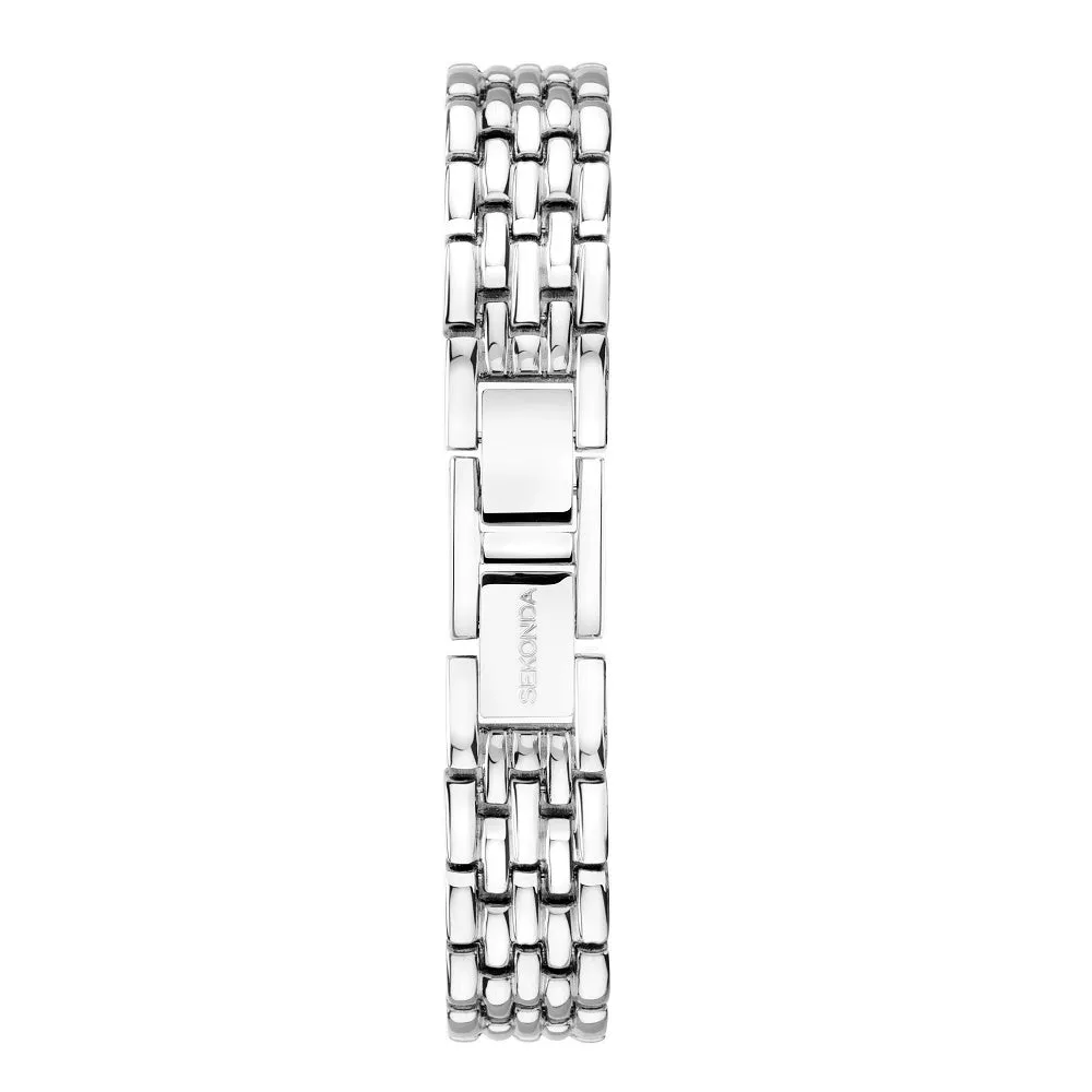 Sekonda Monica Crystal Bezel Ladies Watch Silver Colour Bracelet 40655