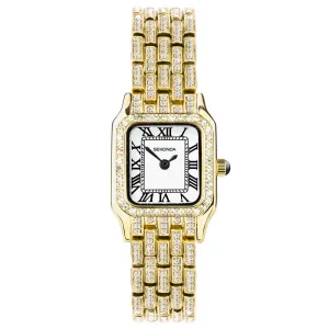 Sekonda Monica Ladies Watch Gold Plated Full Stone Set Bracelet 40661