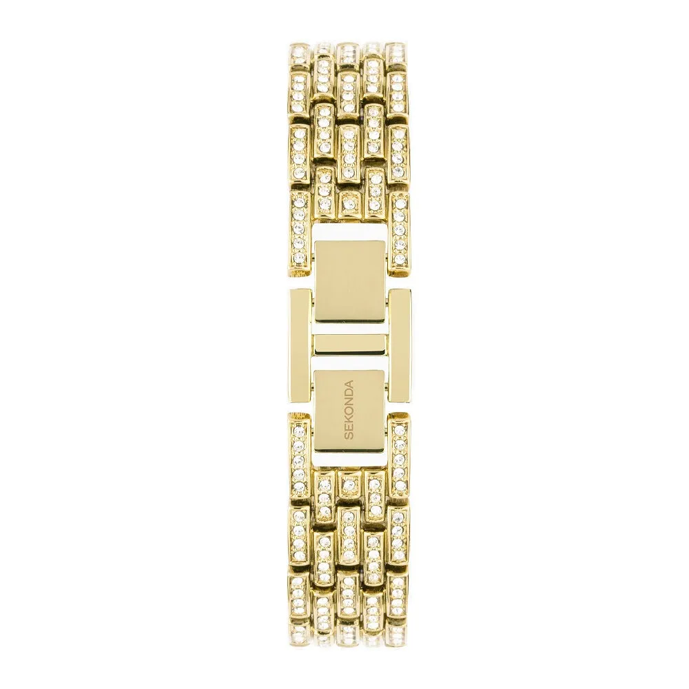 Sekonda Monica Ladies Watch Gold Plated Full Stone Set Bracelet 40661
