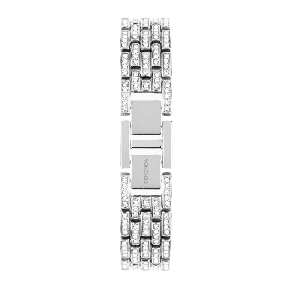 Sekonda Monica Ladies Watch Silver Colour Full Stone Set Bracelet 40660