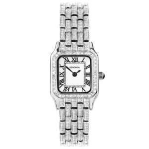 Sekonda Monica Ladies Watch Silver Colour Full Stone Set Bracelet 40660