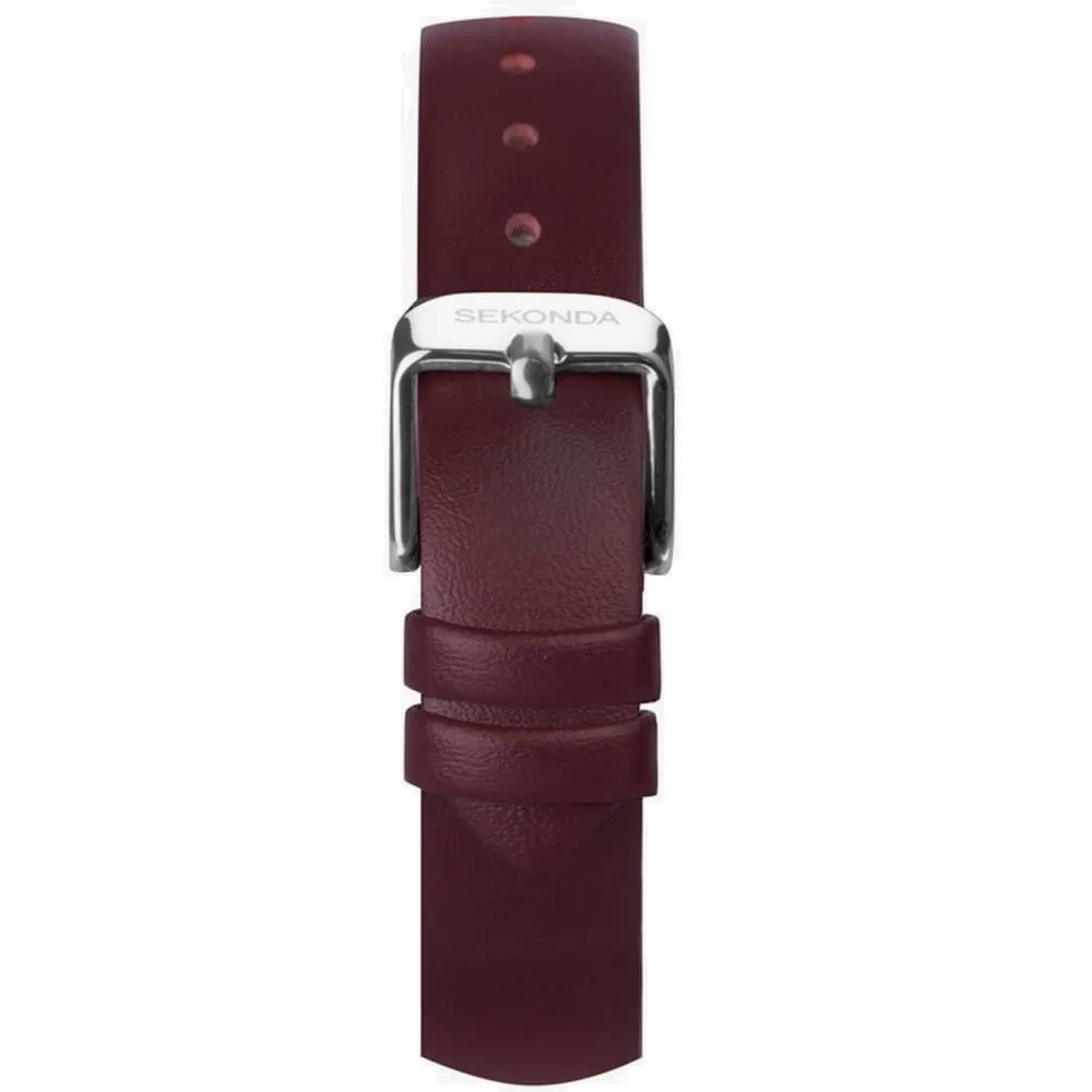 Sekonda Nordic Leather Strap Ladies Watch Red 40483