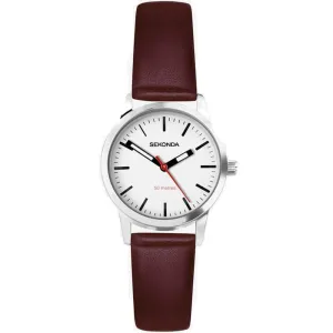 Sekonda Nordic Leather Strap Ladies Watch Red 40483