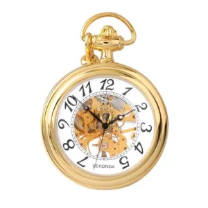Sekonda Open Face Mechanical Pocket Watch With Chain 1110