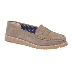 Shore Real Leather Suede Loafer - Latte