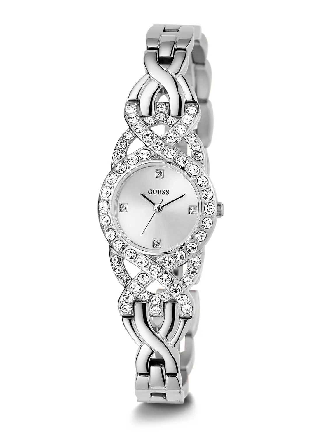 Silver Adorn Crystal Watch Guess