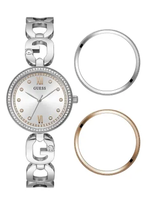 Silver Empower Interchangeable Crystal Link Bracelet Watch Guess