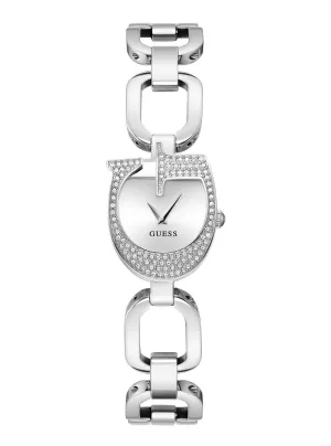 Silver Gia Logo Link Bracelet Watch Guess