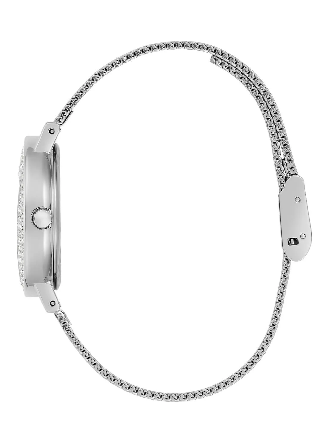Silver Mini Iconic Glitz Mesh Watch Guess