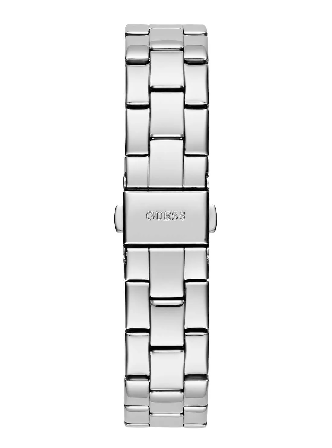 Silver Tri Plaque Pink Link Watch Guess