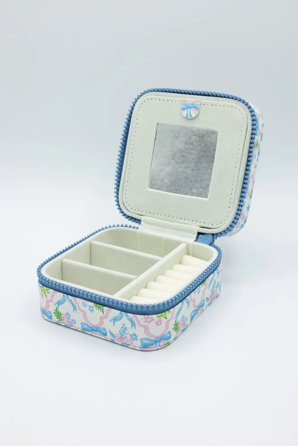 Simply Southern Jewelry Box Case in Blue Ribbon | 0125-BAG-JWLCASE-RBBN