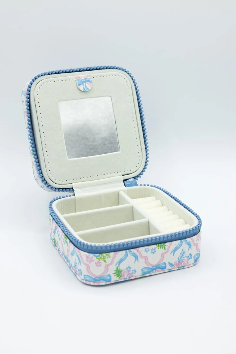 Simply Southern Jewelry Box Case in Blue Ribbon | 0125-BAG-JWLCASE-RBBN