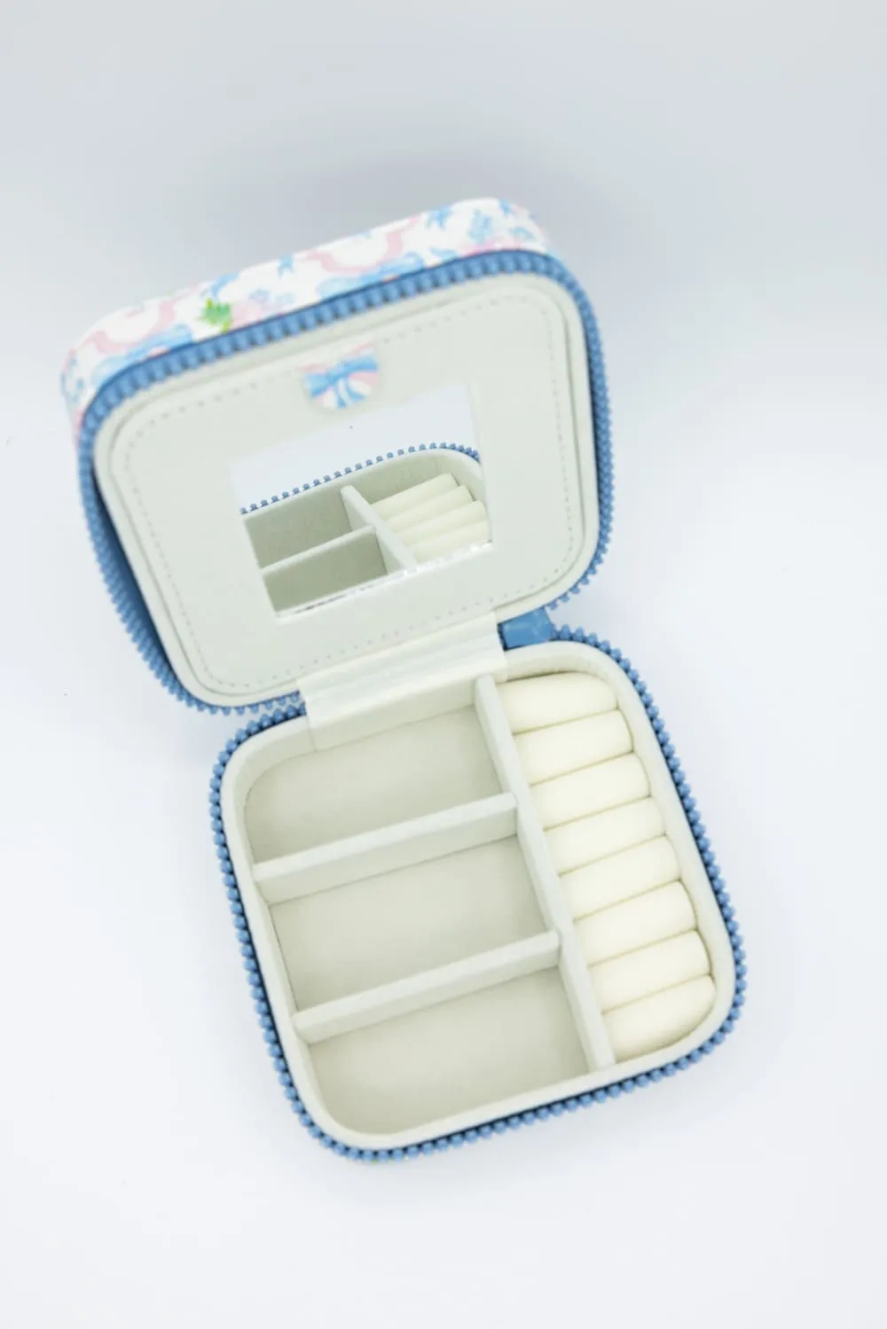 Simply Southern Jewelry Box Case in Blue Ribbon | 0125-BAG-JWLCASE-RBBN