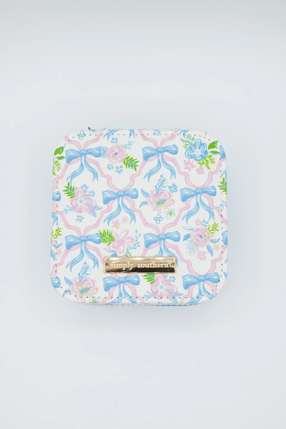 Simply Southern Jewelry Box Case in Blue Ribbon | 0125-BAG-JWLCASE-RBBN