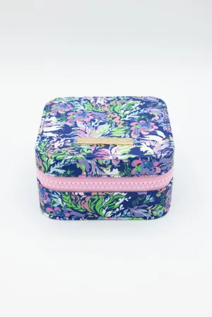 Simply Southern Jewelry Box Case in Dark Blue | 0125-BAG-JWLCASE-WTRFLWR