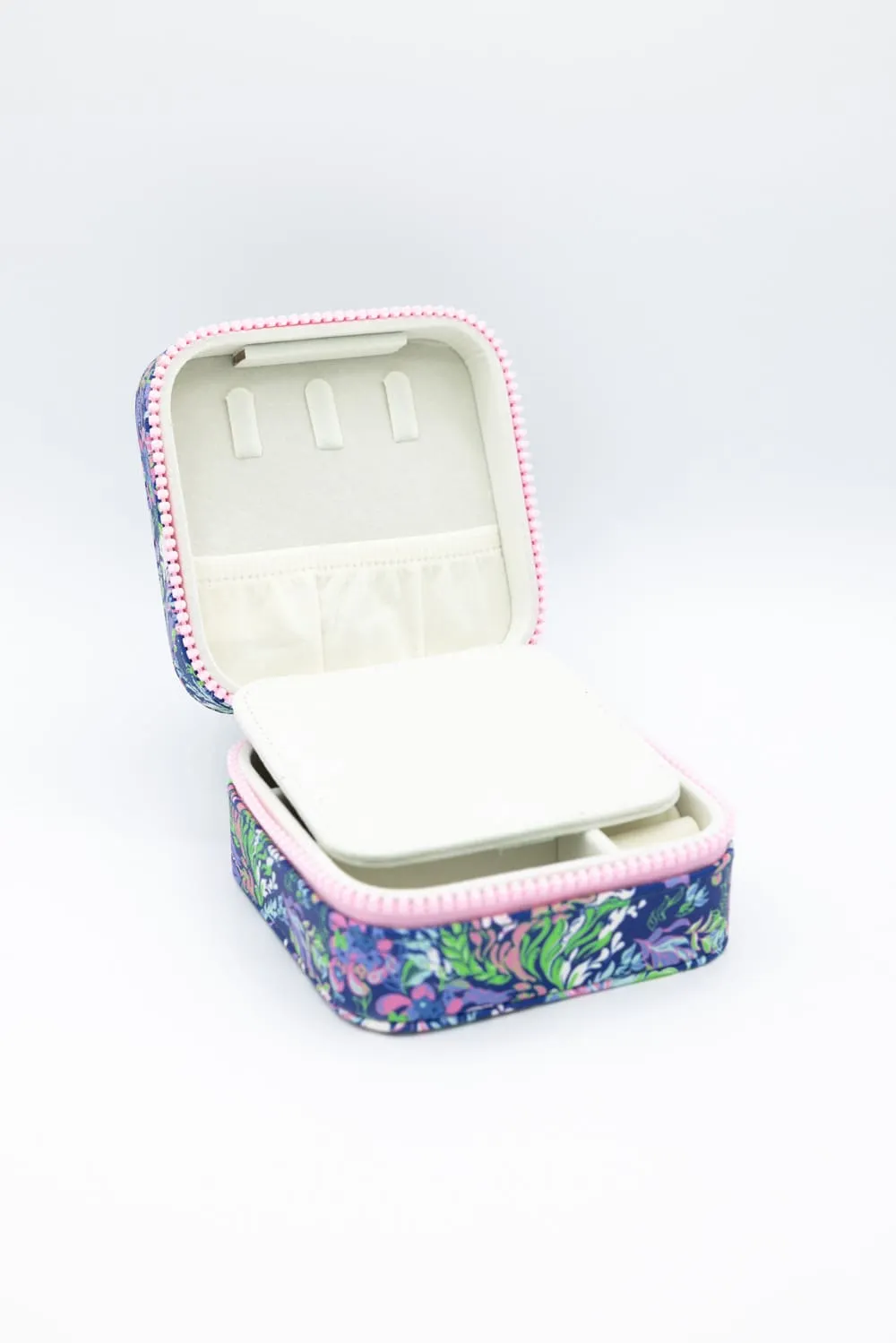 Simply Southern Jewelry Box Case in Dark Blue | 0125-BAG-JWLCASE-WTRFLWR