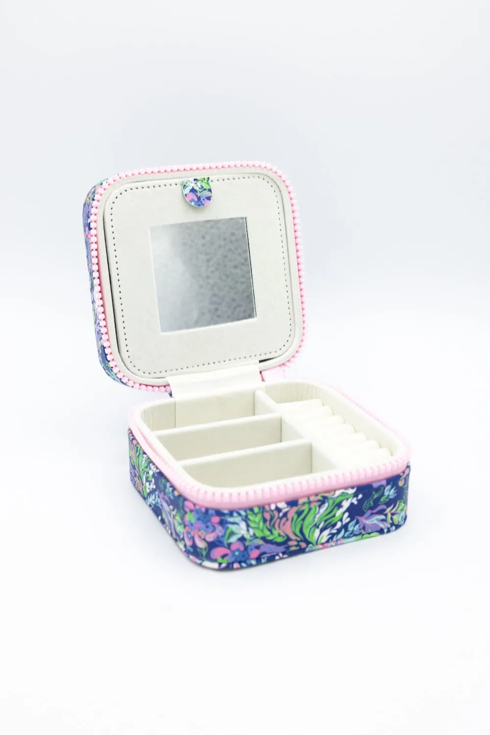 Simply Southern Jewelry Box Case in Dark Blue | 0125-BAG-JWLCASE-WTRFLWR