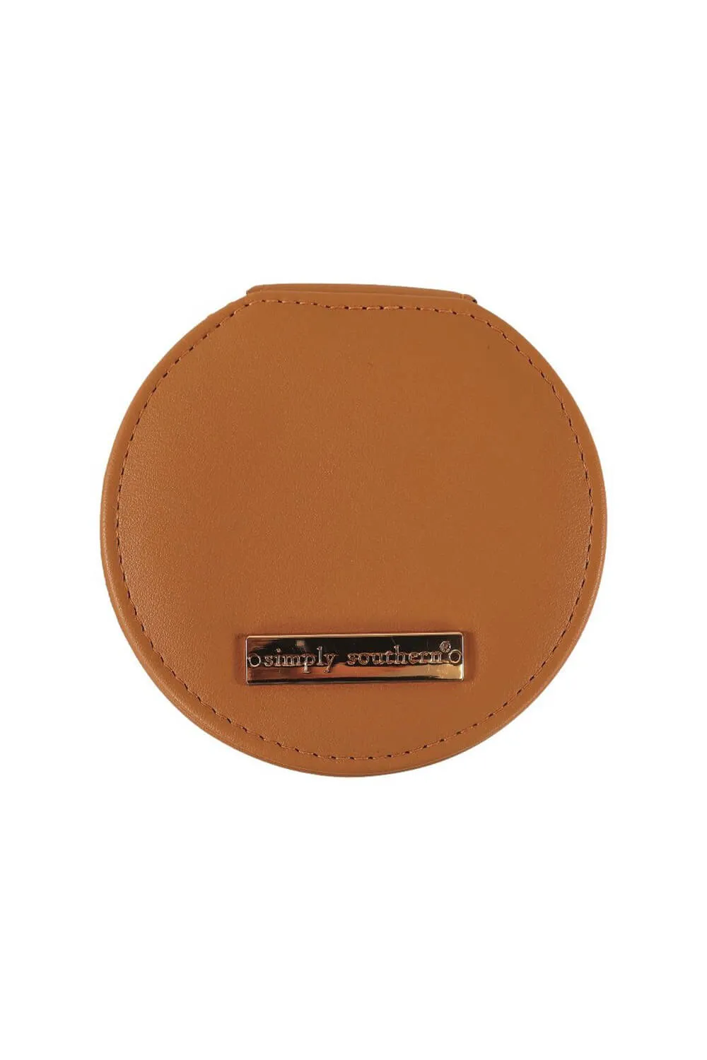 Simply Southern Round Jewelry Box Case in Chai | PP-0125-BAG-LTHR-JWLBX-MIAMI-CHAI