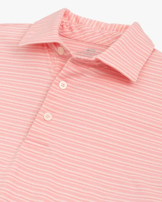 Southern Tide Men's brrr-eeze Bowen Stripe Performance Polo Shirt - Rose Blush