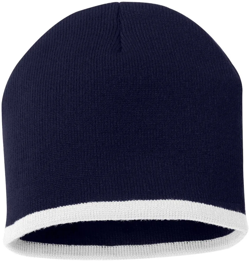 Sportsman 8" Bottom-Striped Knit Beanie