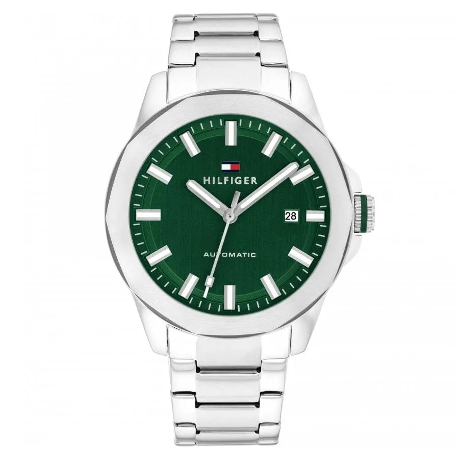 Tommy Hilfiger Green Dial Stainless Steel Automatic Mens Watch 1710694