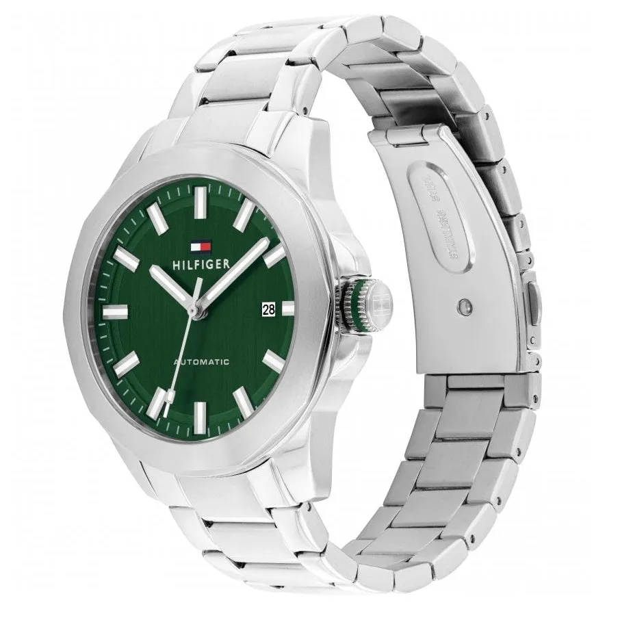 Tommy Hilfiger Green Dial Stainless Steel Automatic Mens Watch 1710694
