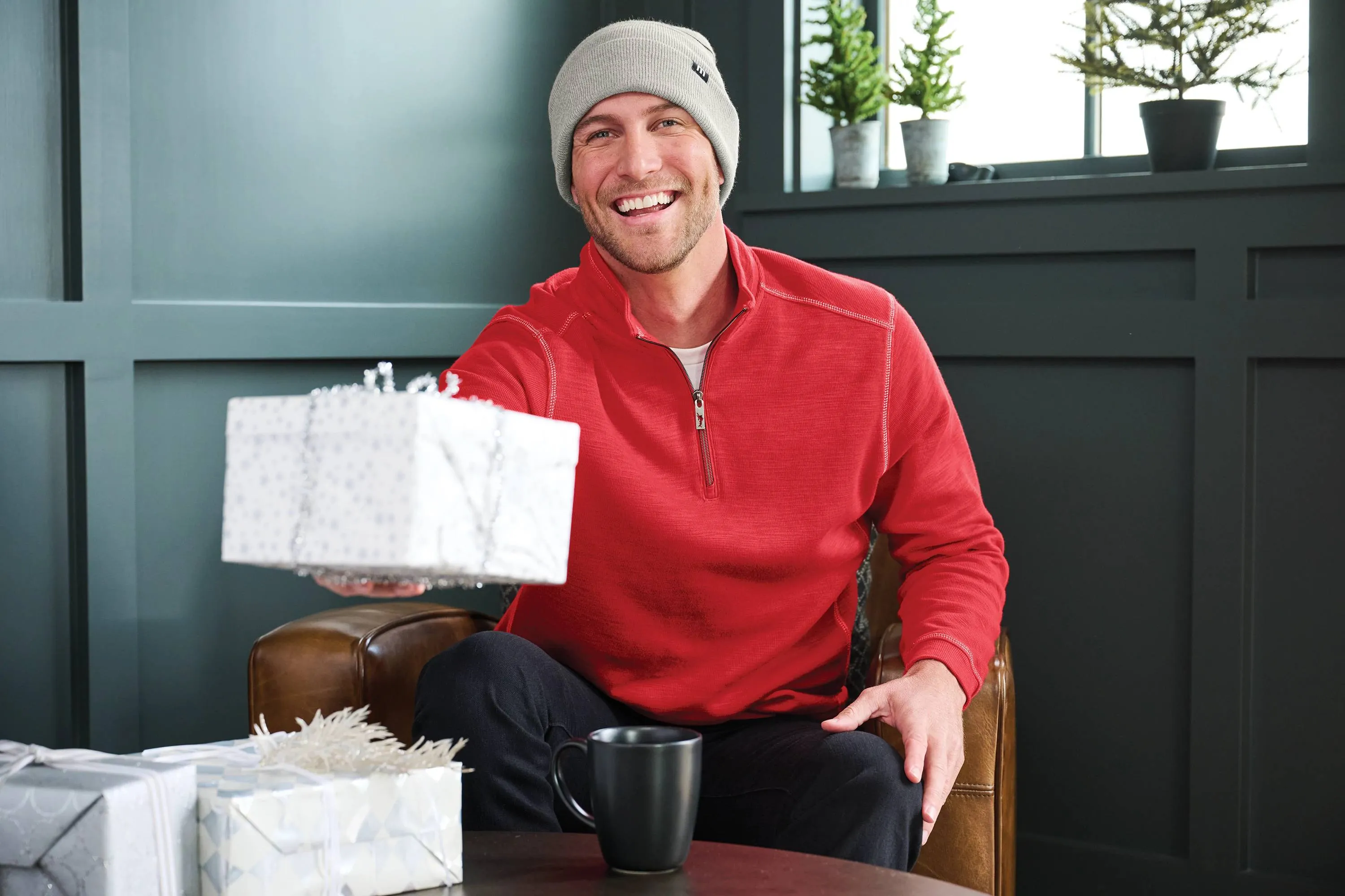 TravisMathew Striped Cuffed Beanie