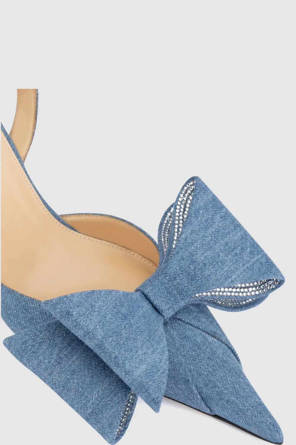 Violeta Bow-embellished Denim Slingback Pumps - Blue Gloria Lanvin