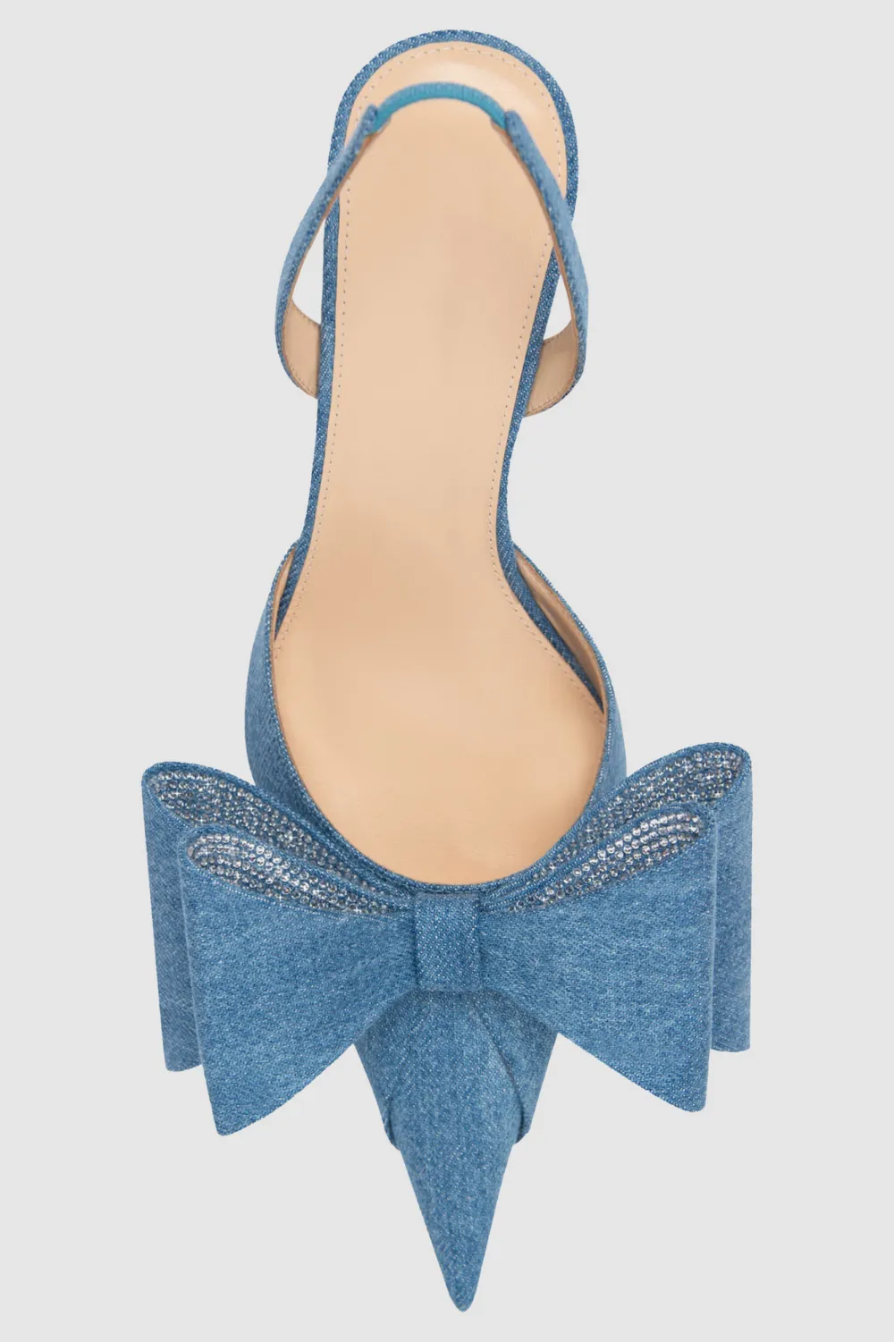 Violeta Bow-embellished Denim Slingback Pumps - Blue Gloria Lanvin