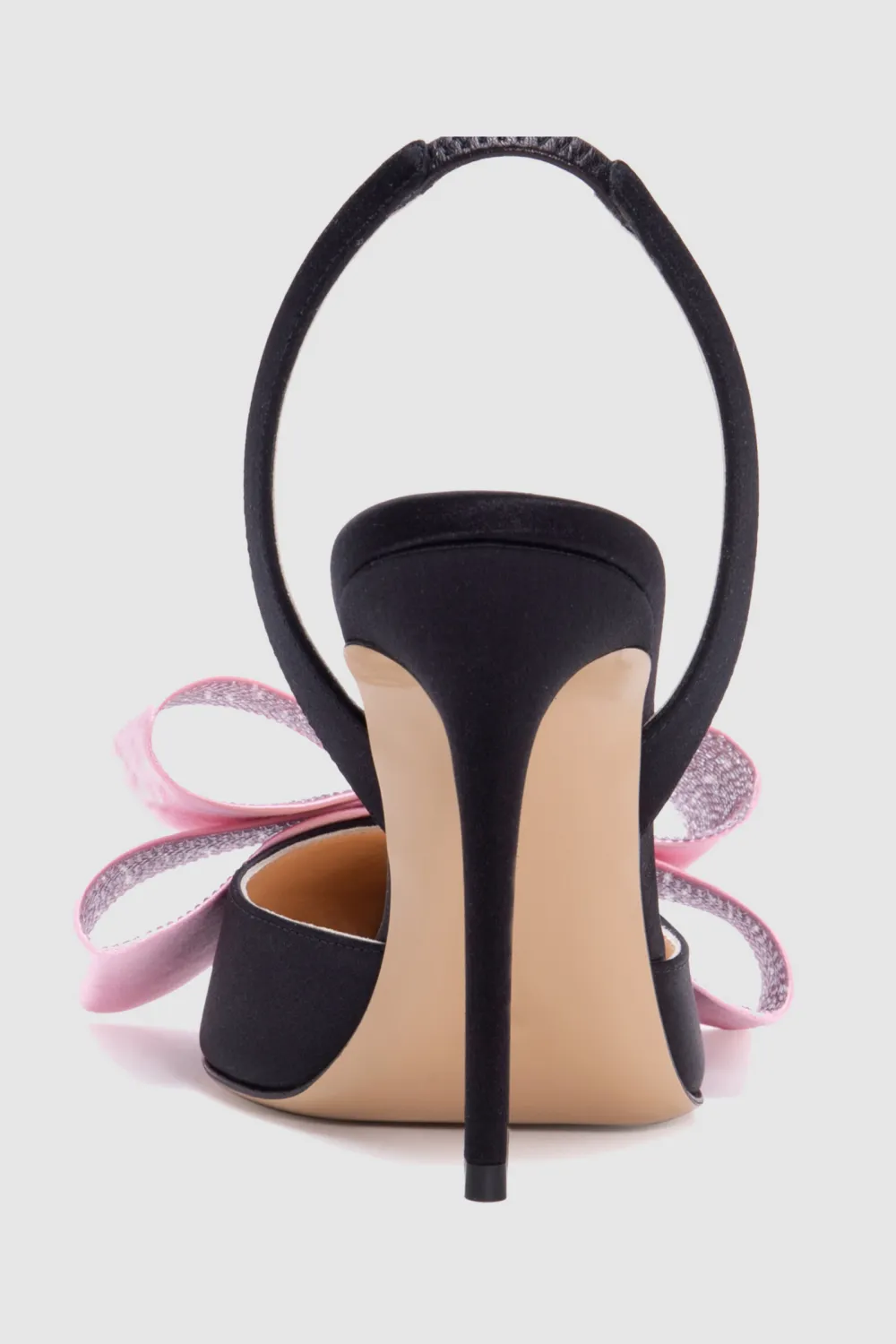 Violeta Bow-embellished Satin Slingback Pumps - Black Gloria Lanvin