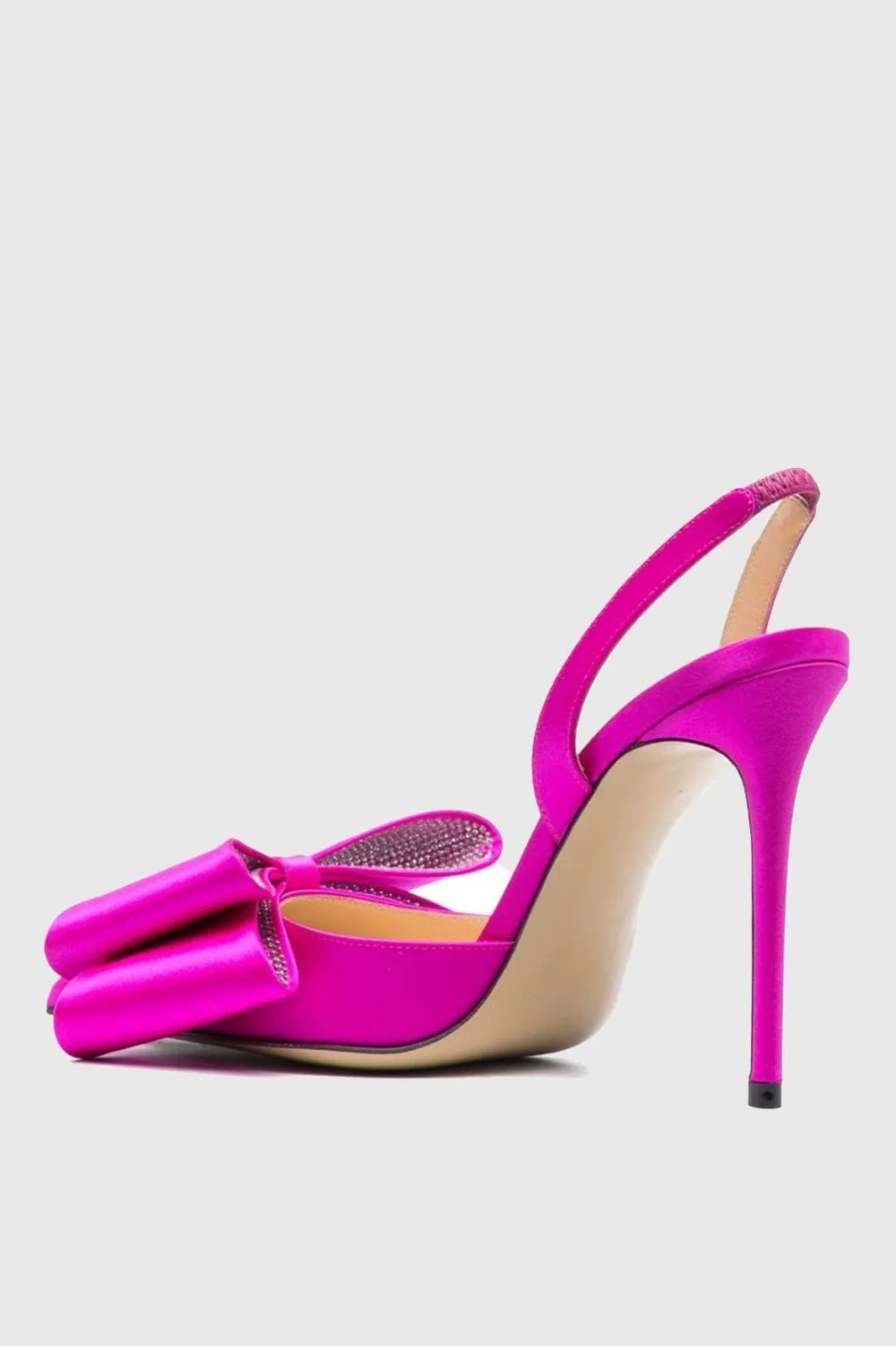 Violeta Bow-embellished Satin Slingback Pumps - Pink Gloria Lanvin