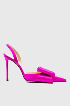Violeta Bow-embellished Satin Slingback Pumps - Pink Gloria Lanvin