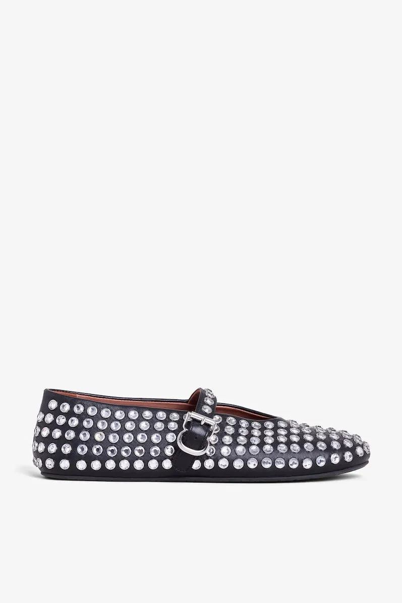 Violeta Rhinestone Fishnet Ballet Flats Gloria Lanvin