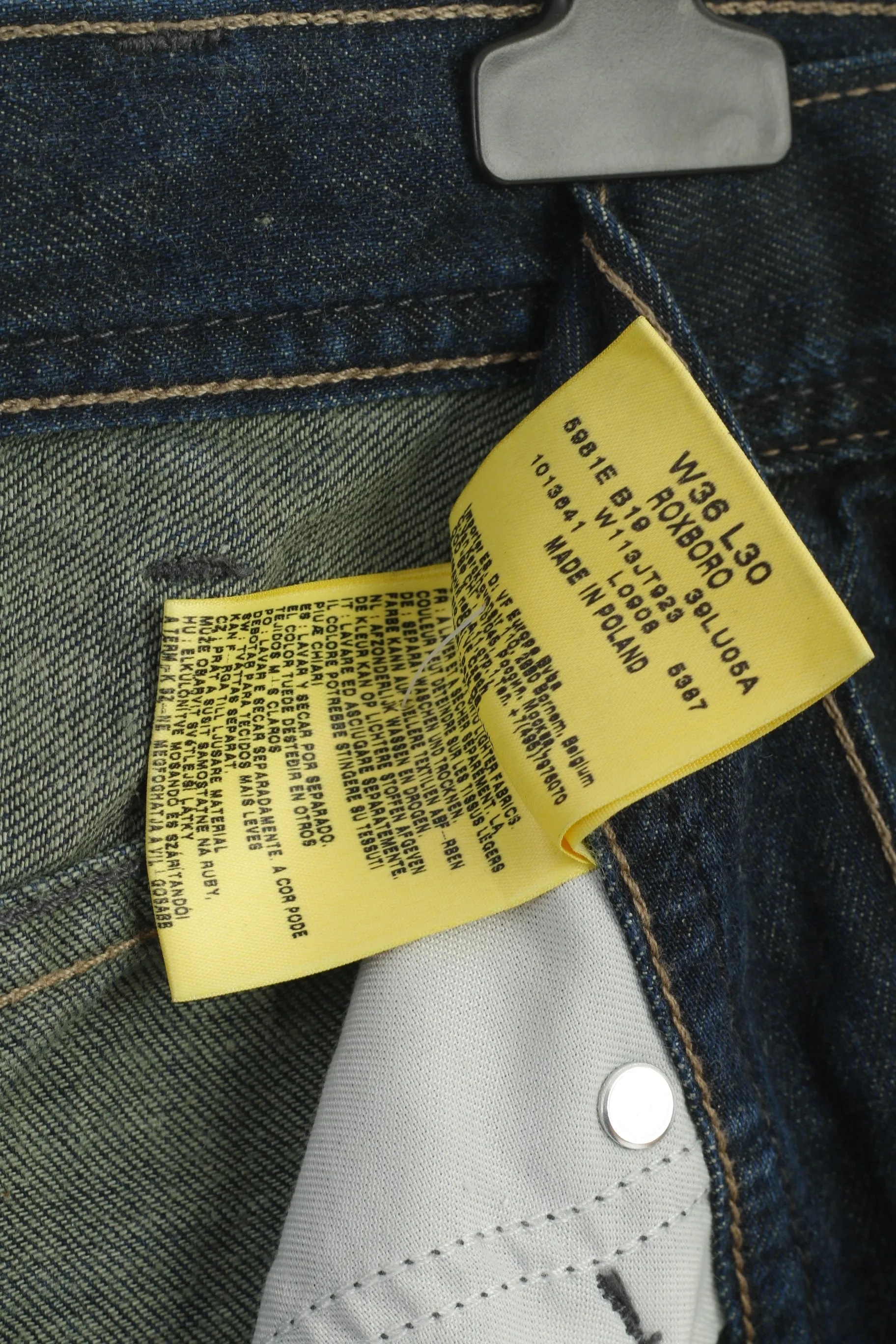 Wrangler Men 36 Jeans Trousers Navy Denim Cotton Vintage Roxboro Classic Pants