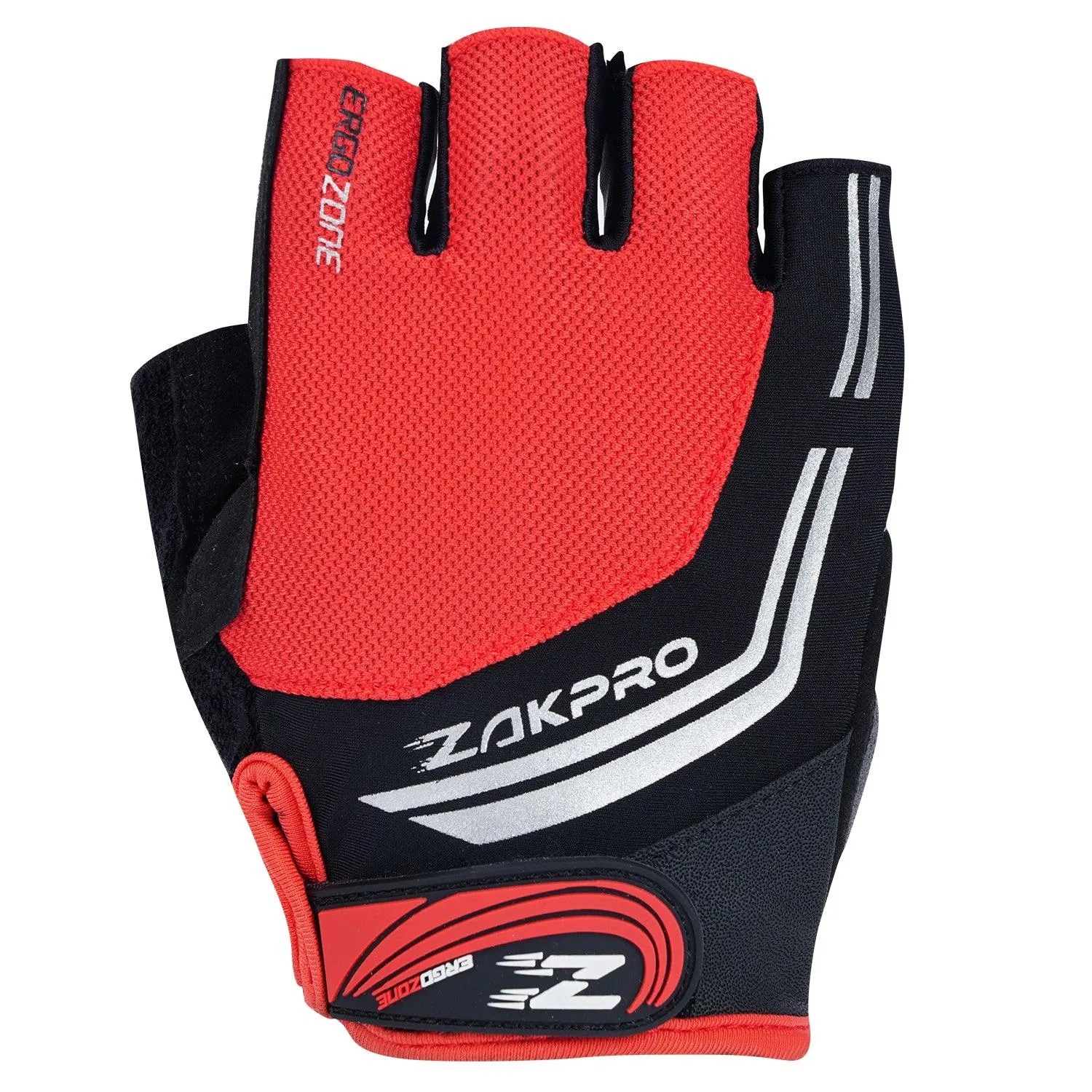 Zakpro Hybrid Mens Cycling Gloves (Red)